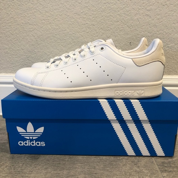 New Adidas Stan Smith Classic Sneakers White Beige Men’s Shoes Multiple Sizes - Picture 3 of 8